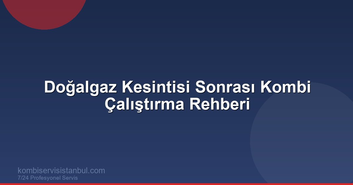 Doğalgaz Kesintisi Sonrası Kombi Çalışmıyor: Yapılması Gerekenler ve Reset İşlemi